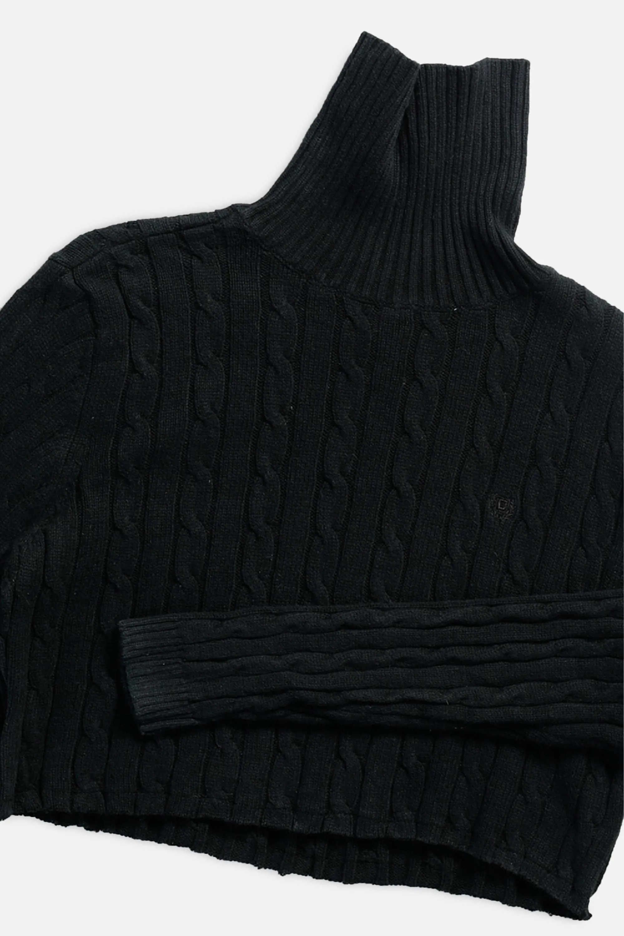 Rework Crop Knit Sweater - L