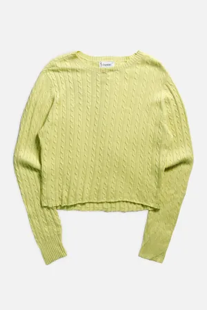 Rework Crop Knit Sweater - L
