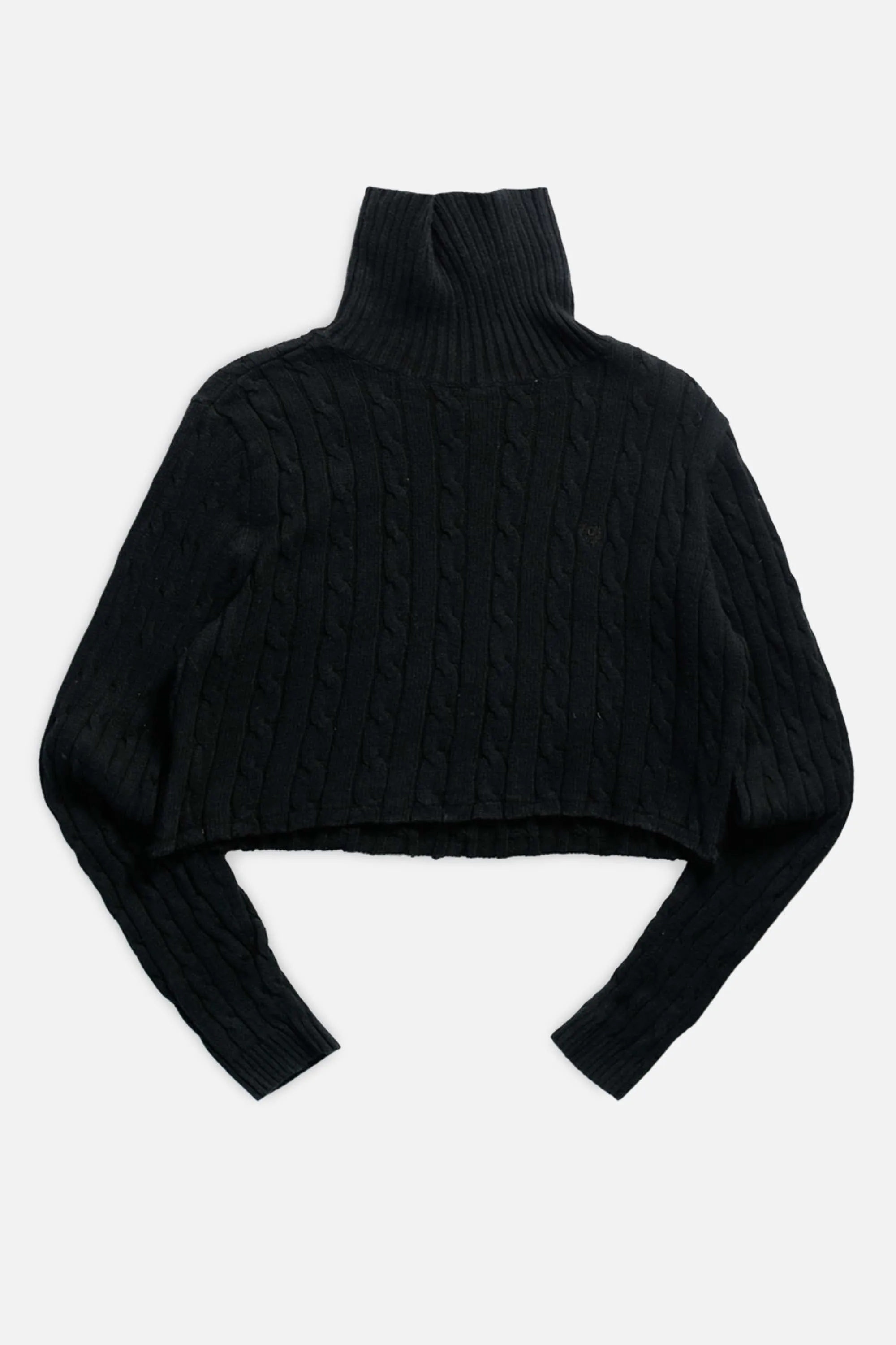 Rework Crop Knit Sweater - L