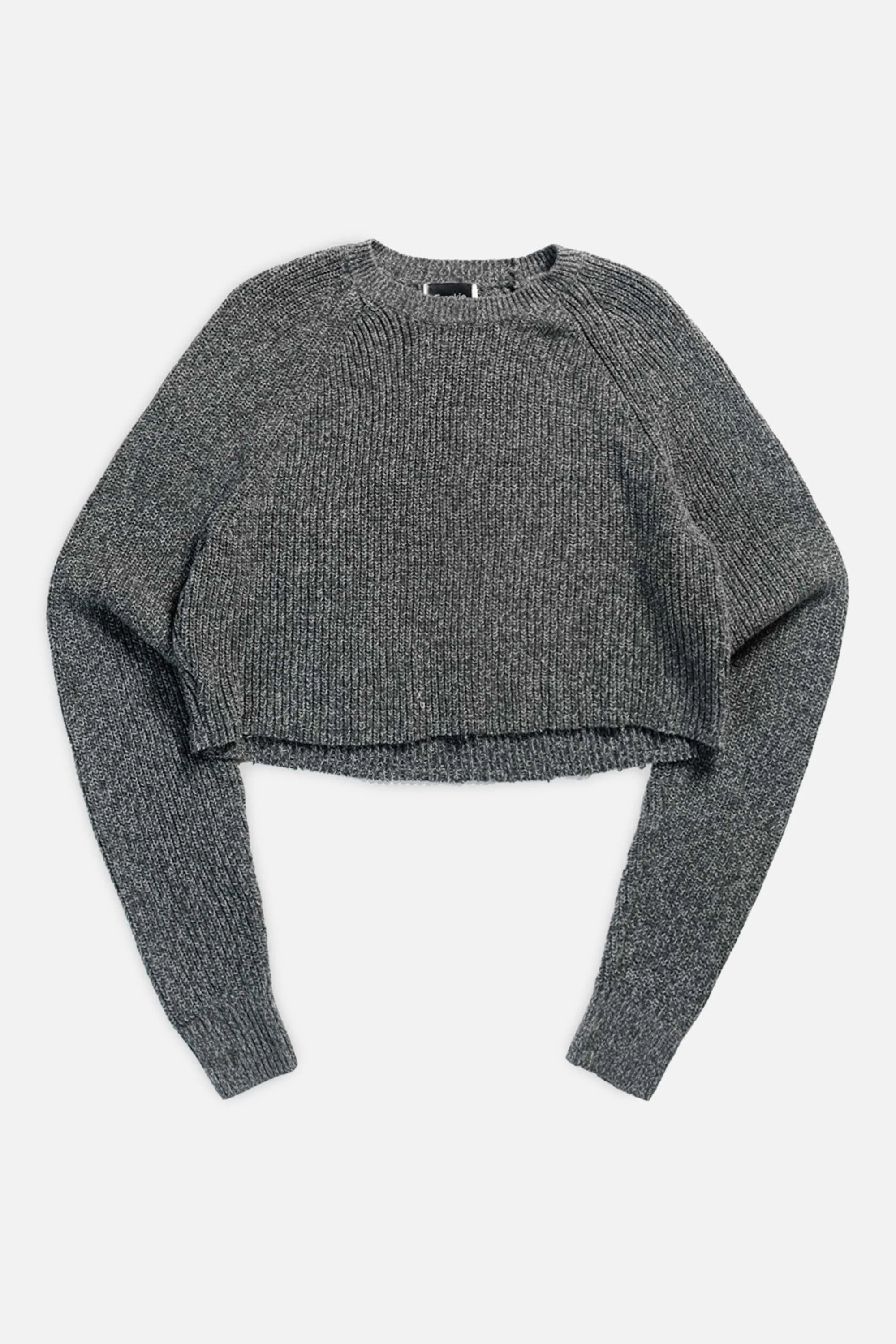 Rework Crop Knit Sweater - L