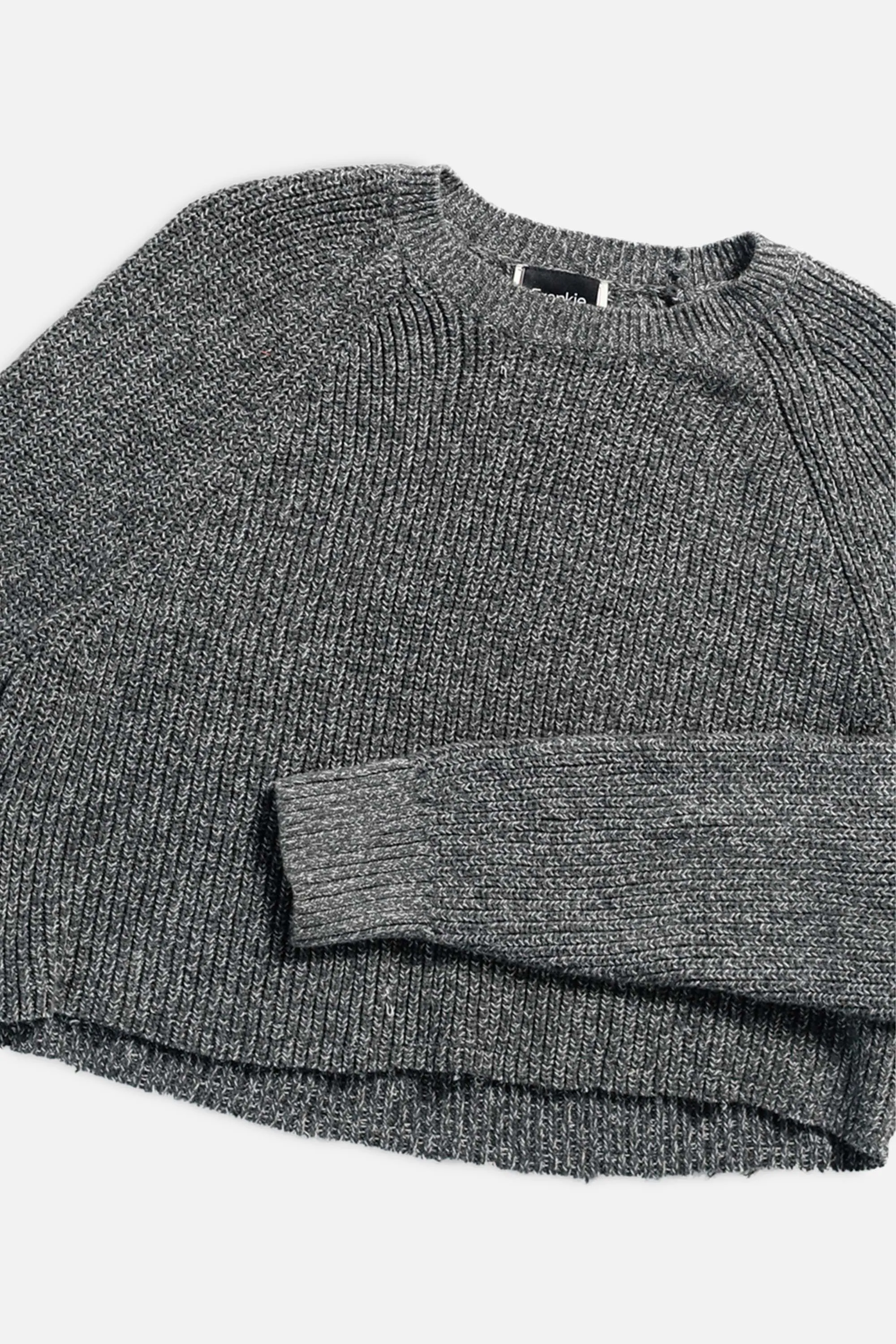 Rework Crop Knit Sweater - L