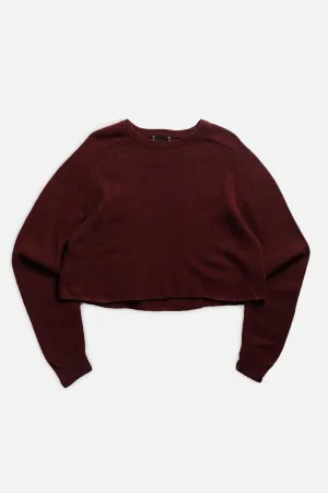 Rework Crop Knit Sweater - L