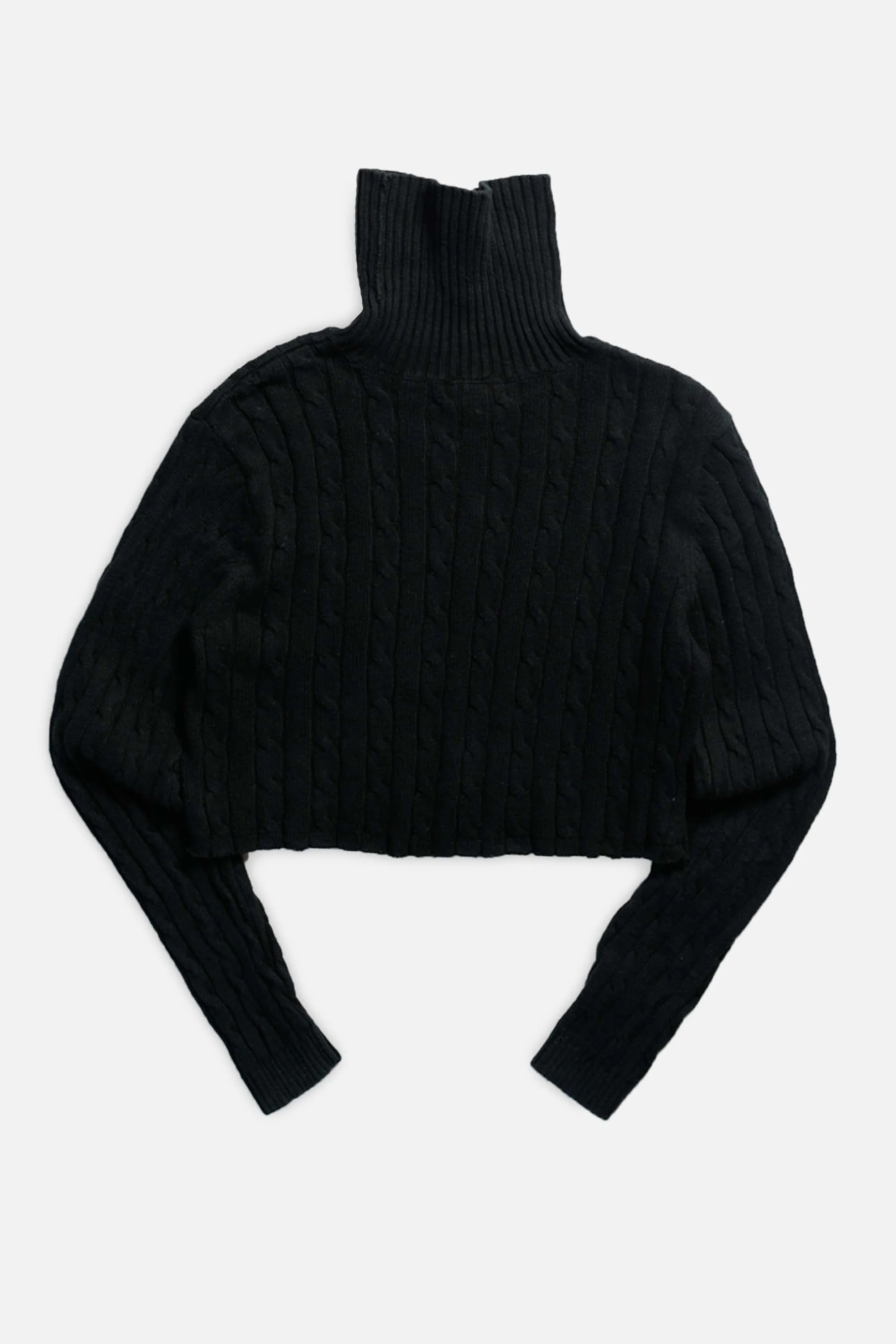 Rework Crop Knit Sweater - L