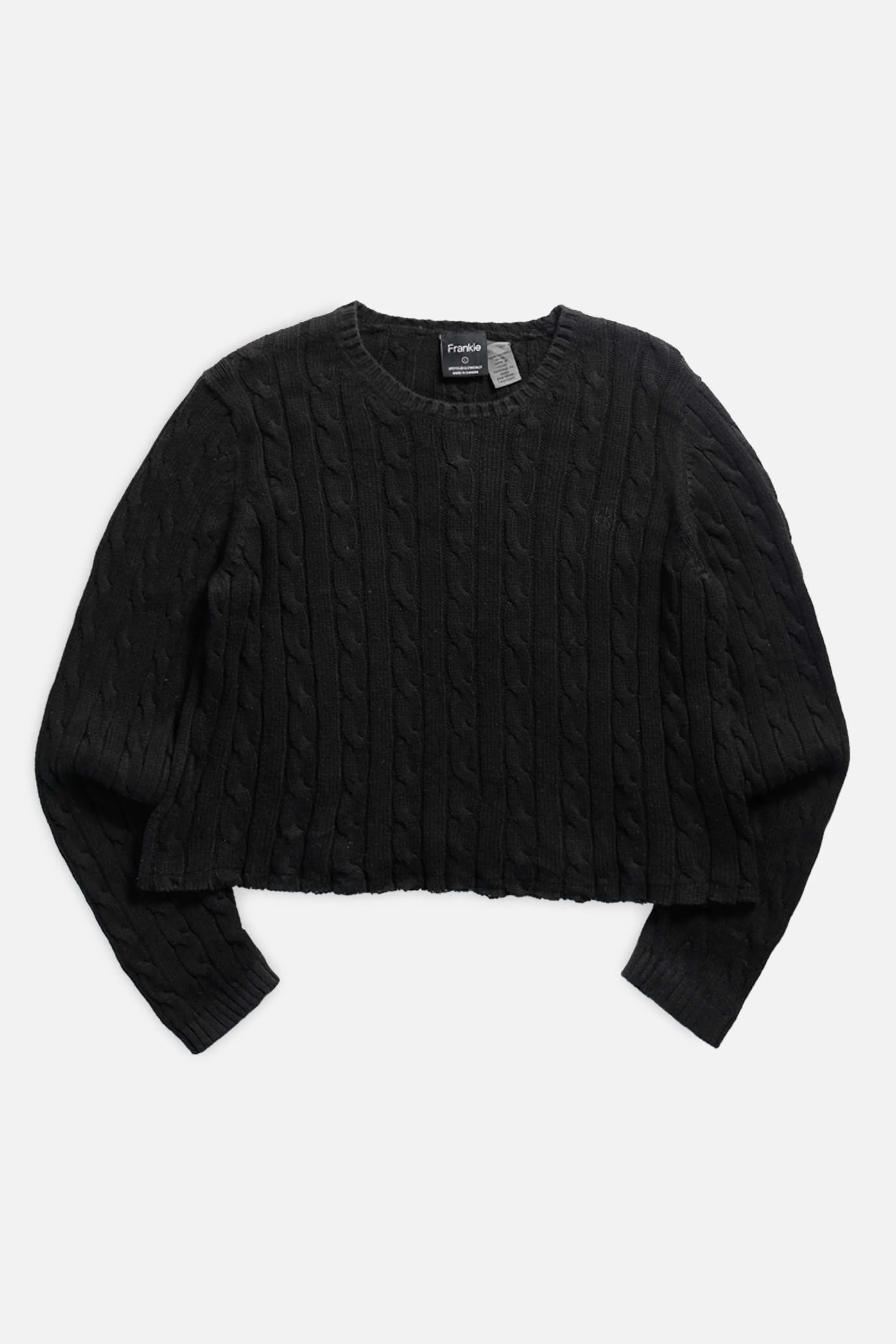 Rework Crop Knit Sweater - L