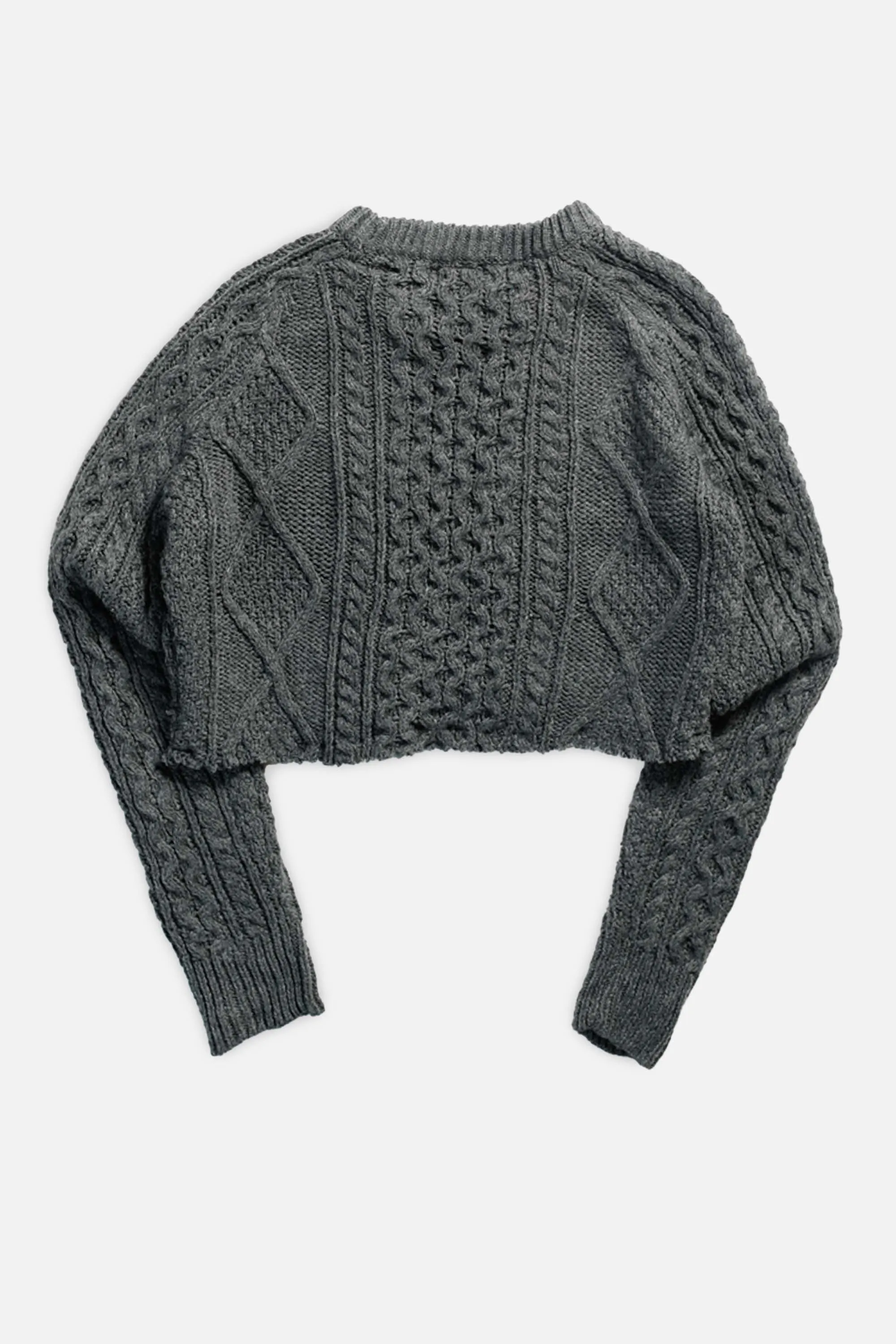 Rework Crop Knit Sweater - L