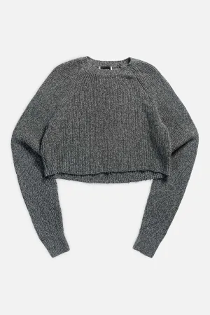 Rework Crop Knit Sweater - L