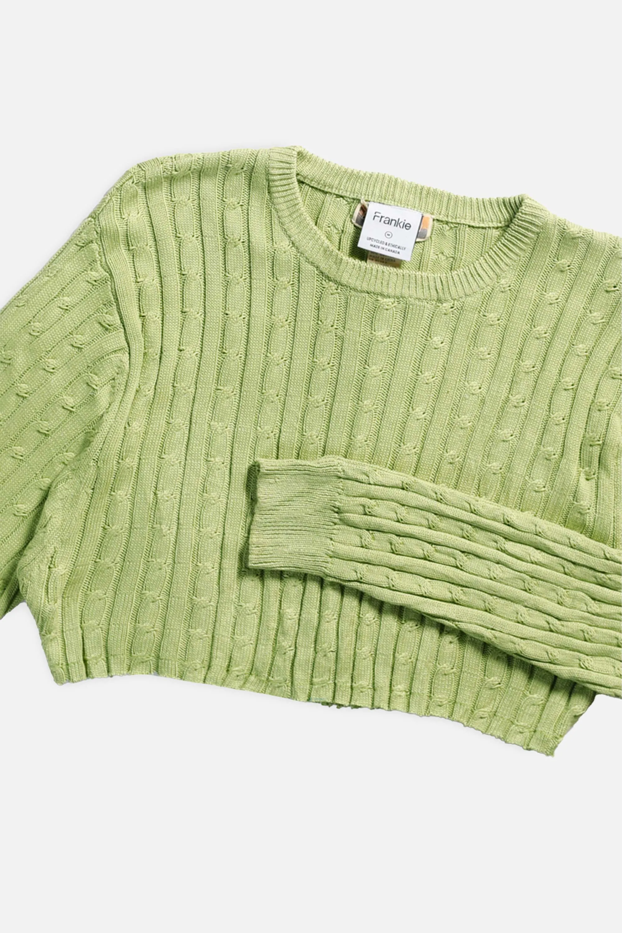 Rework Crop Knit Sweater - M