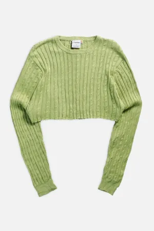 Rework Crop Knit Sweater - M