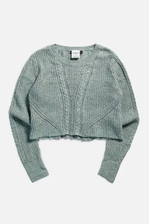 Rework Crop Knit Sweater - M