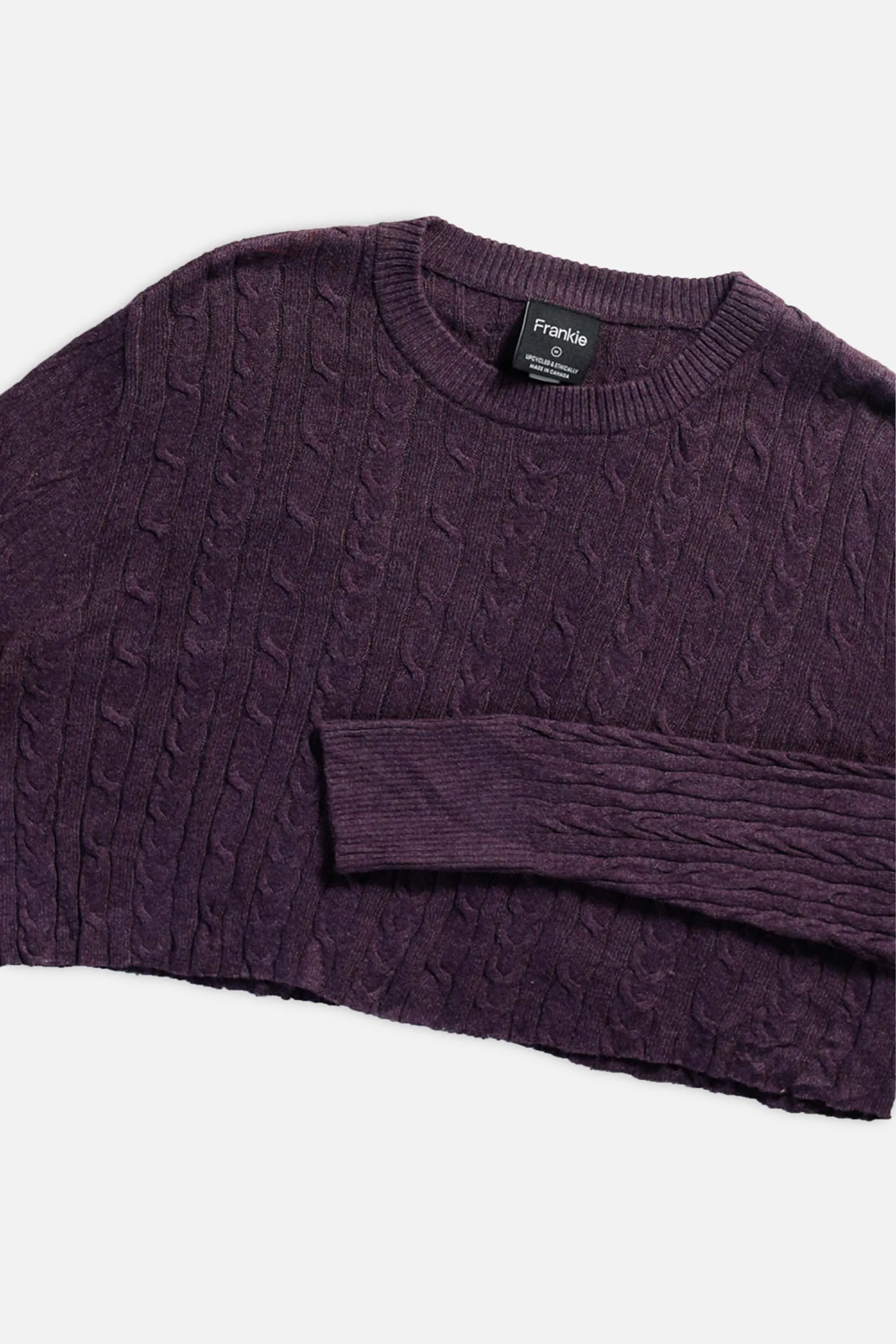Rework Crop Knit Sweater - M