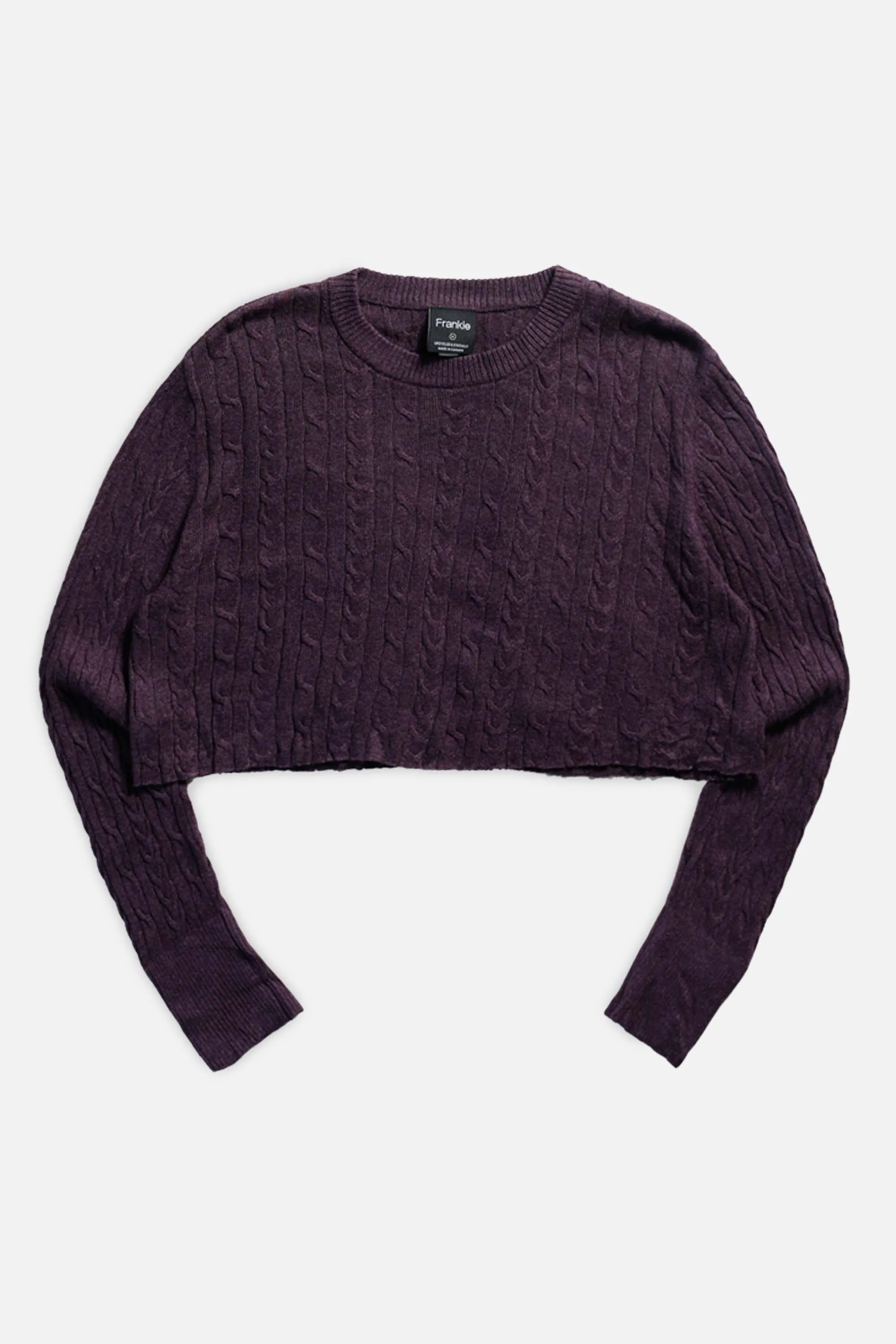 Rework Crop Knit Sweater - M