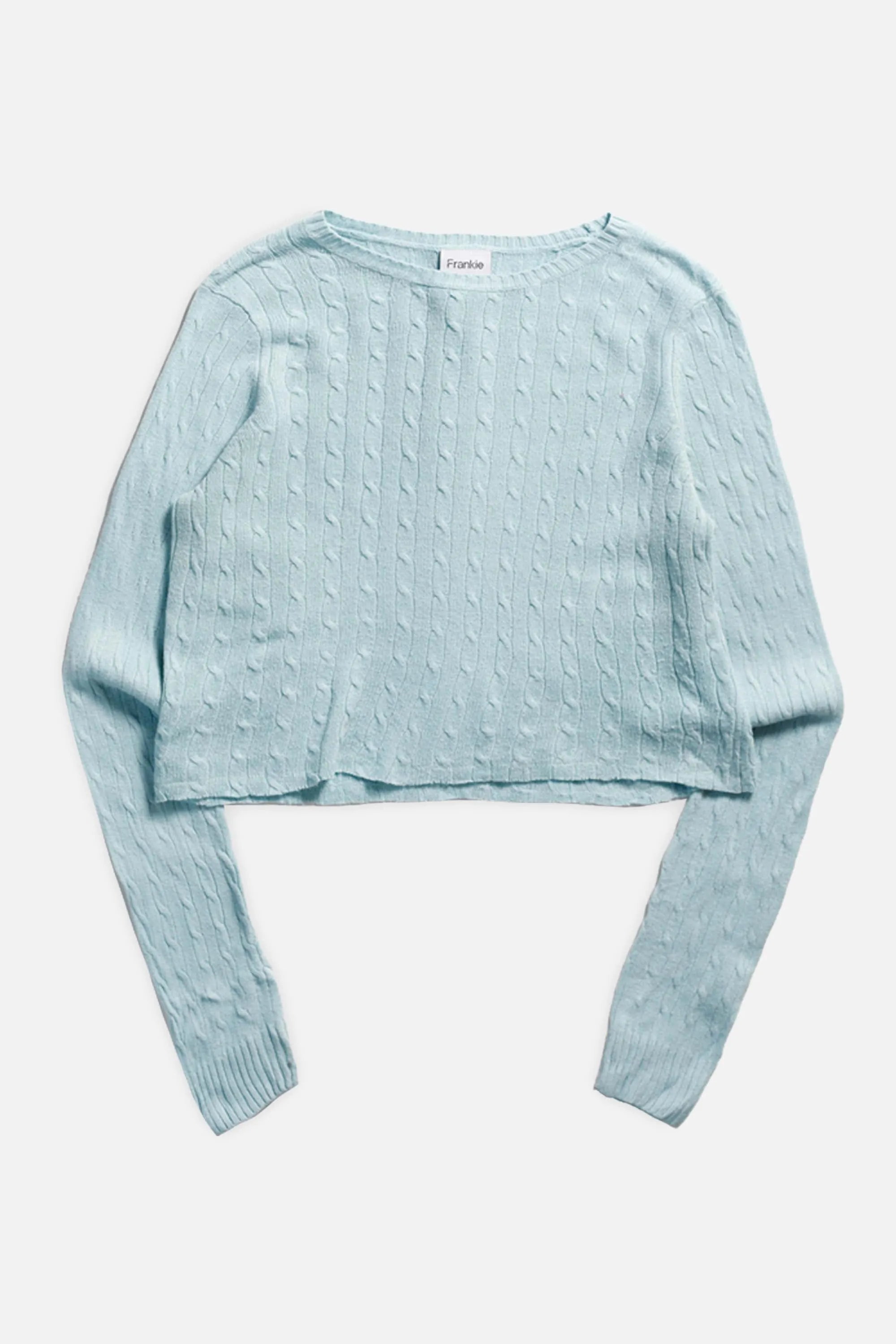 Rework Crop Knit Sweater - M