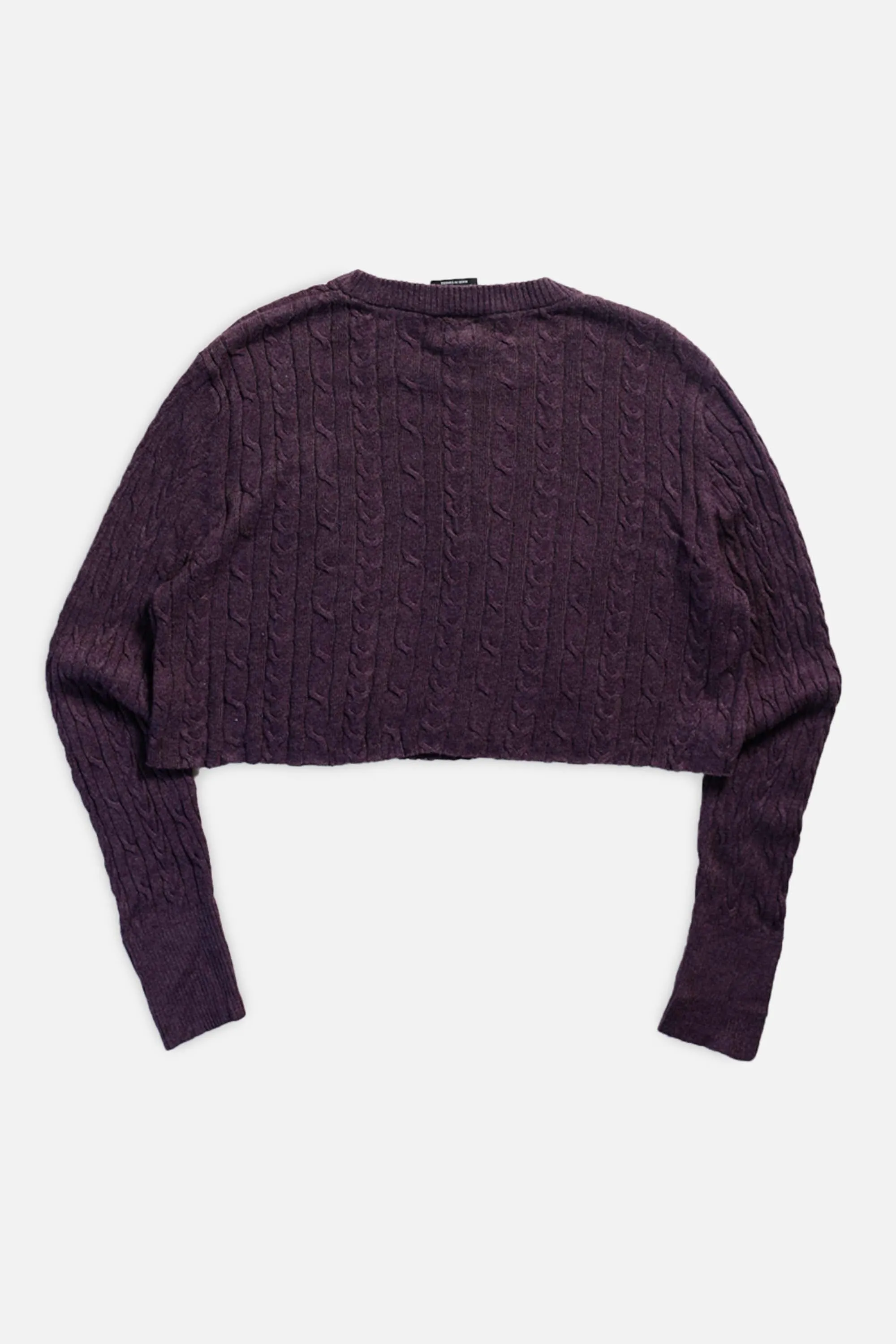 Rework Crop Knit Sweater - M