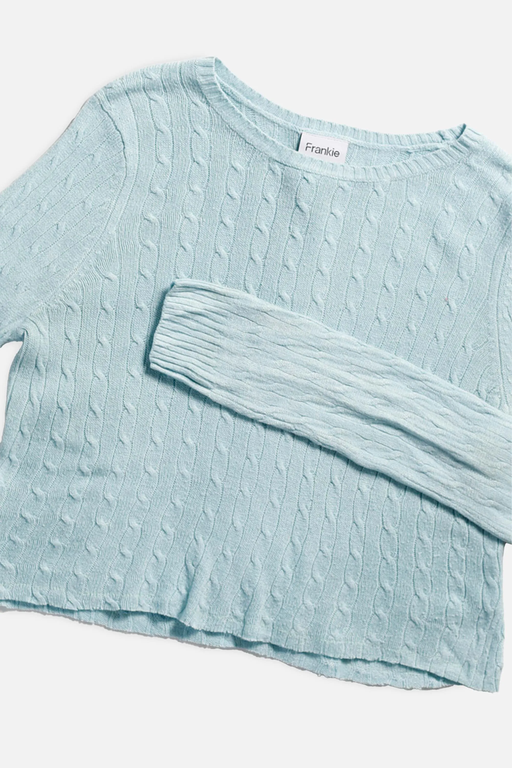 Rework Crop Knit Sweater - M