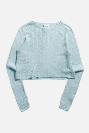 Rework Crop Knit Sweater - M