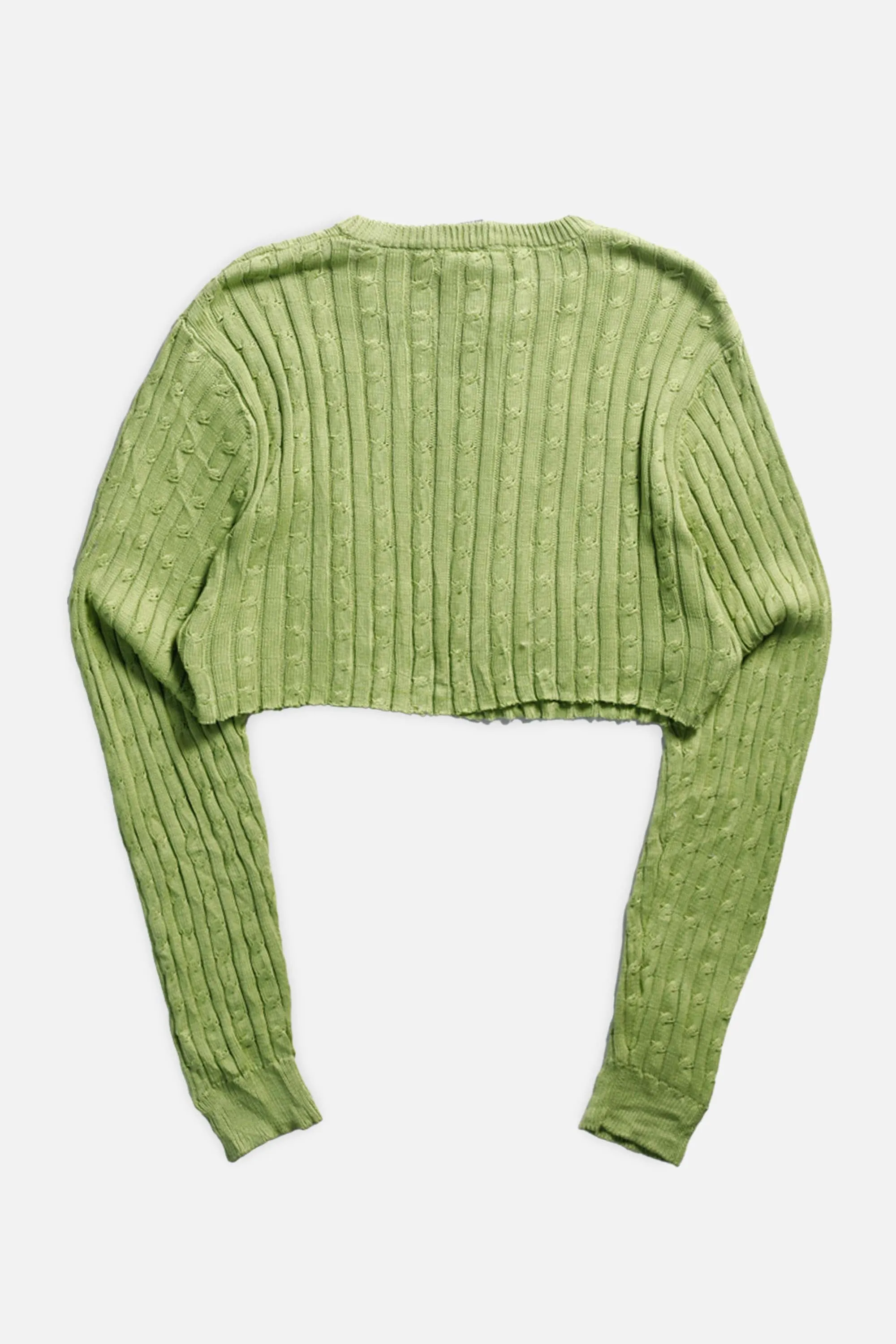 Rework Crop Knit Sweater - M