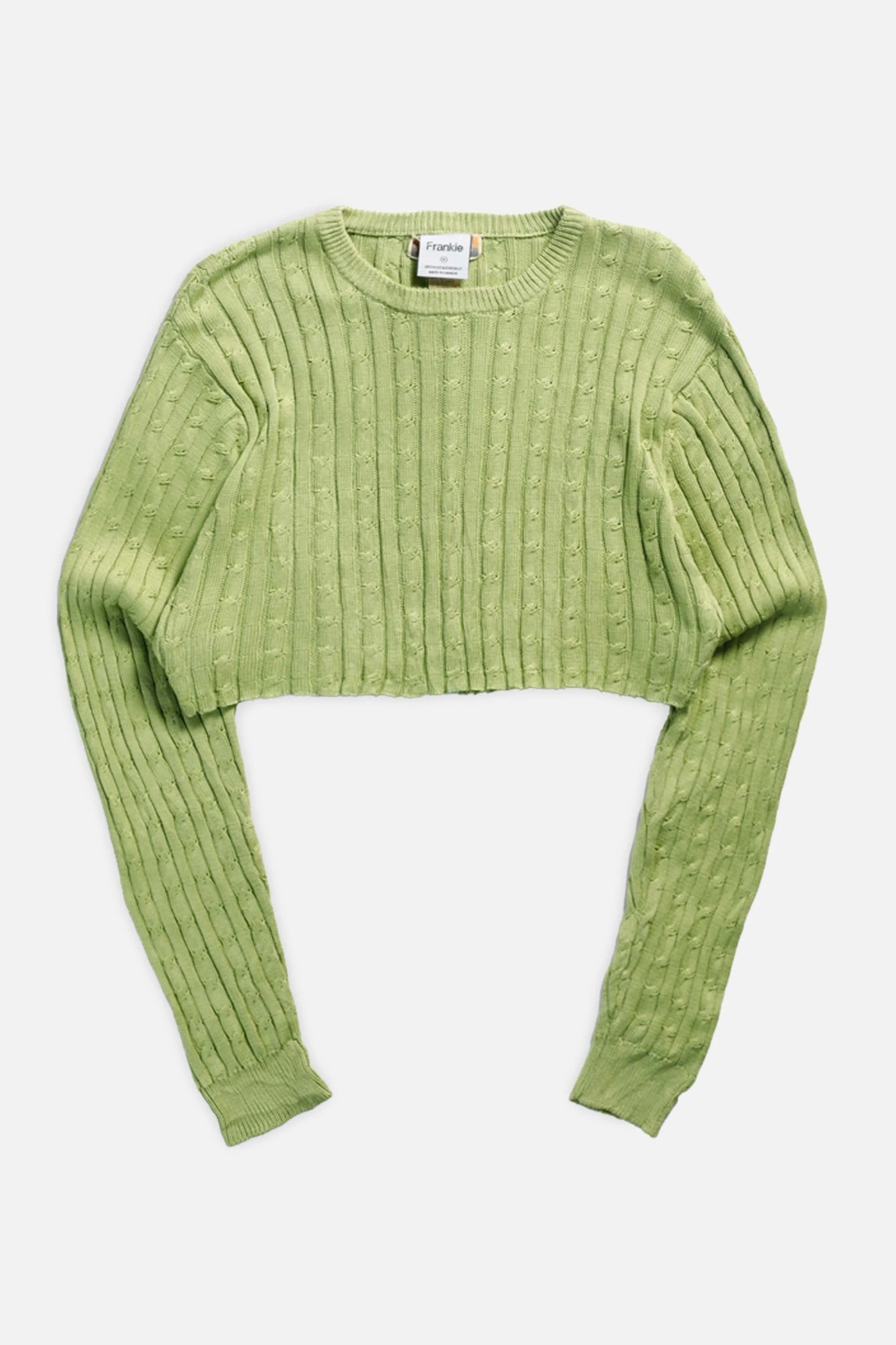 Rework Crop Knit Sweater - M