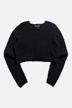 Rework Crop Knit Sweater - S