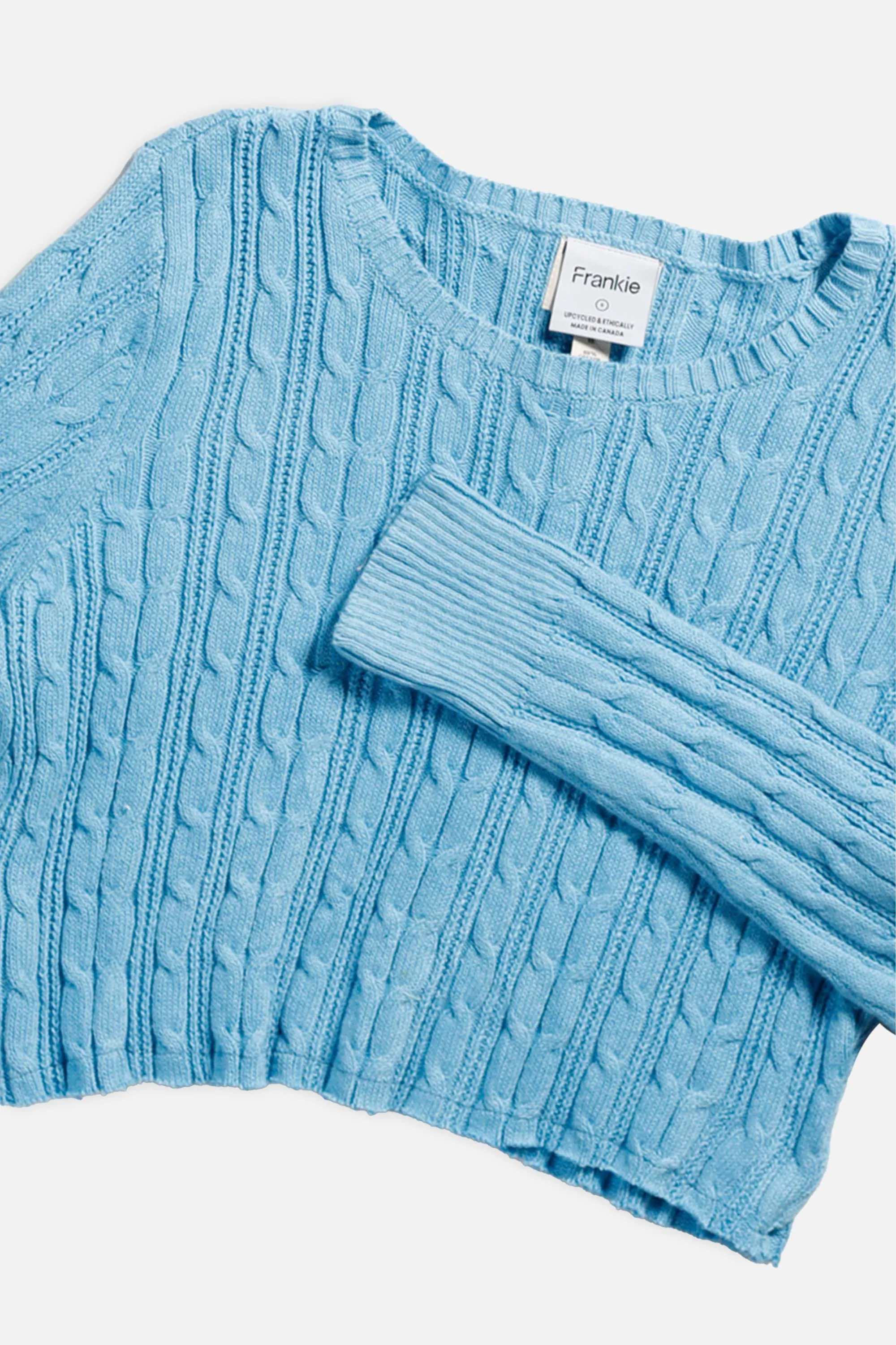 Rework Crop Knit Sweater - S