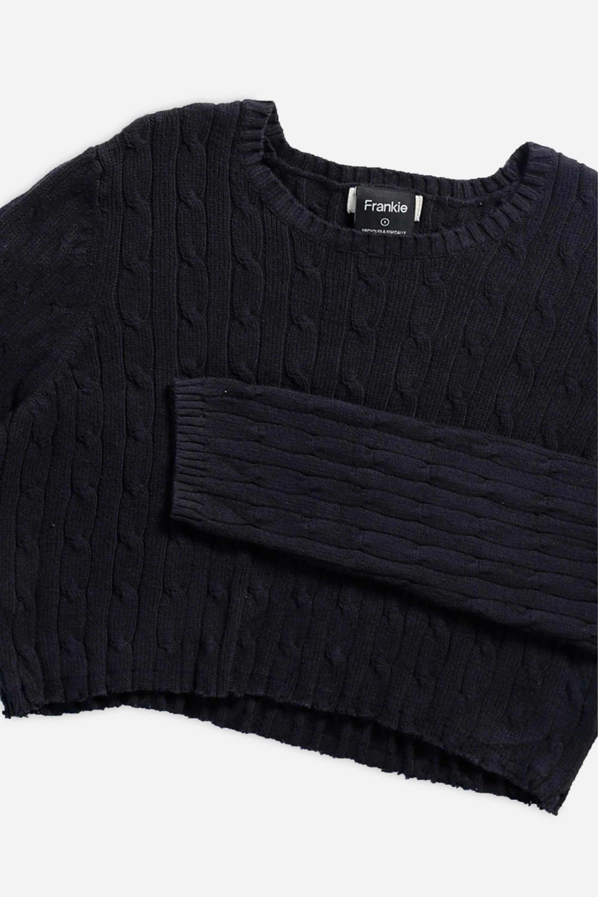 Rework Crop Knit Sweater - S