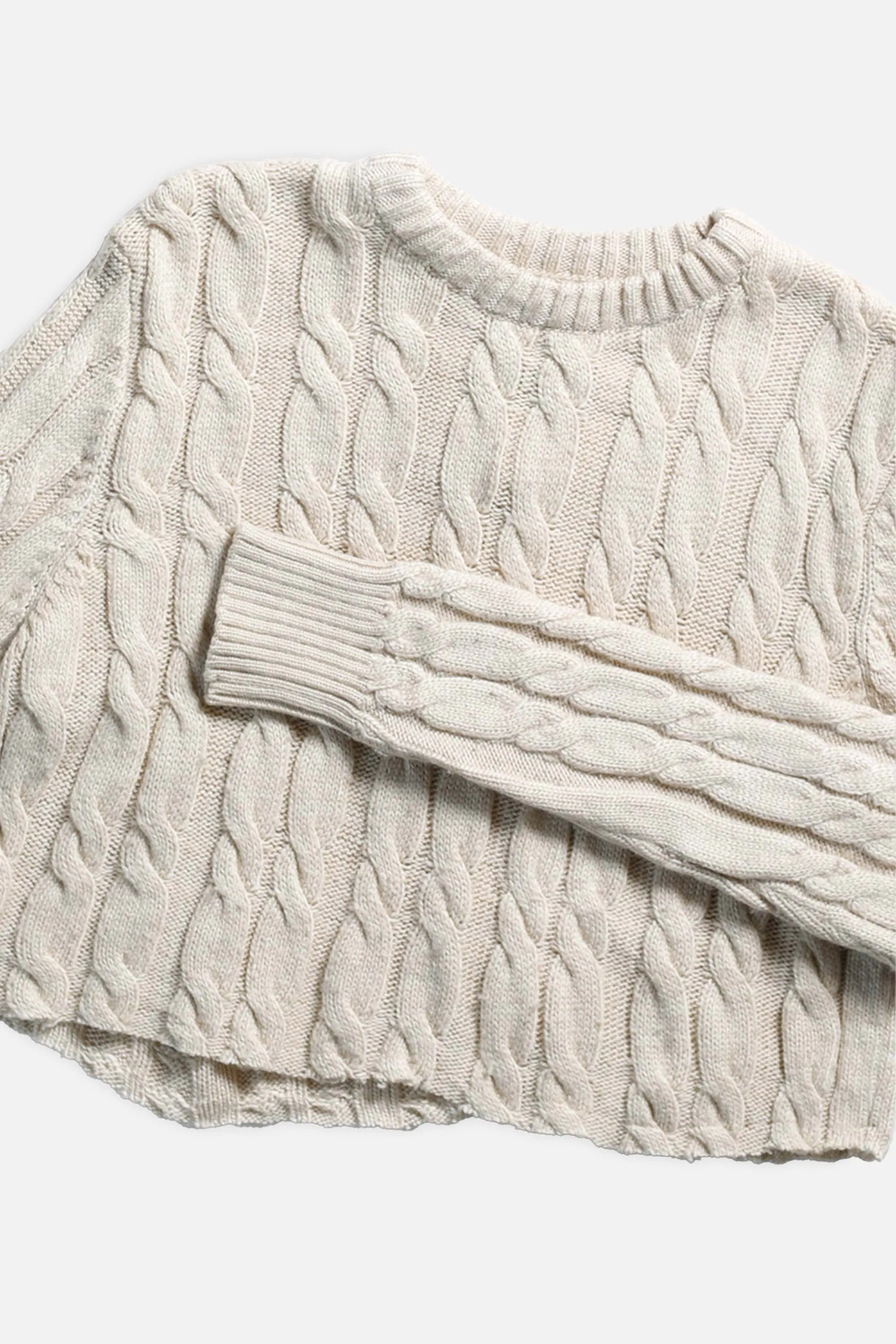 Rework Crop Knit Sweater - XL