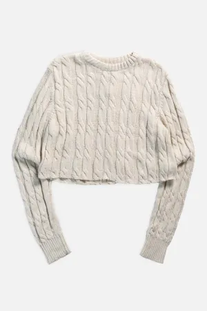 Rework Crop Knit Sweater - XL
