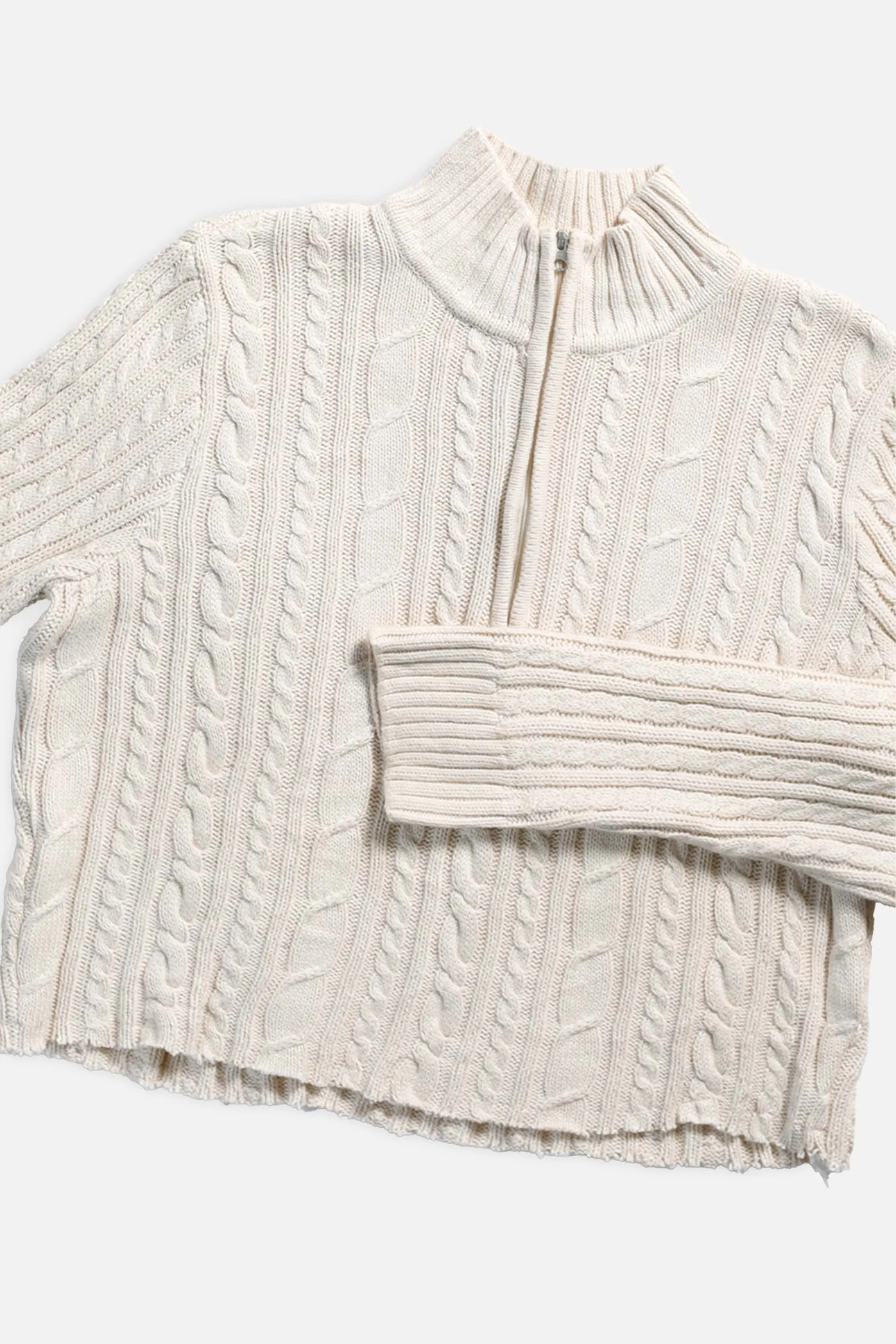 Rework Crop Knit Sweater - XL