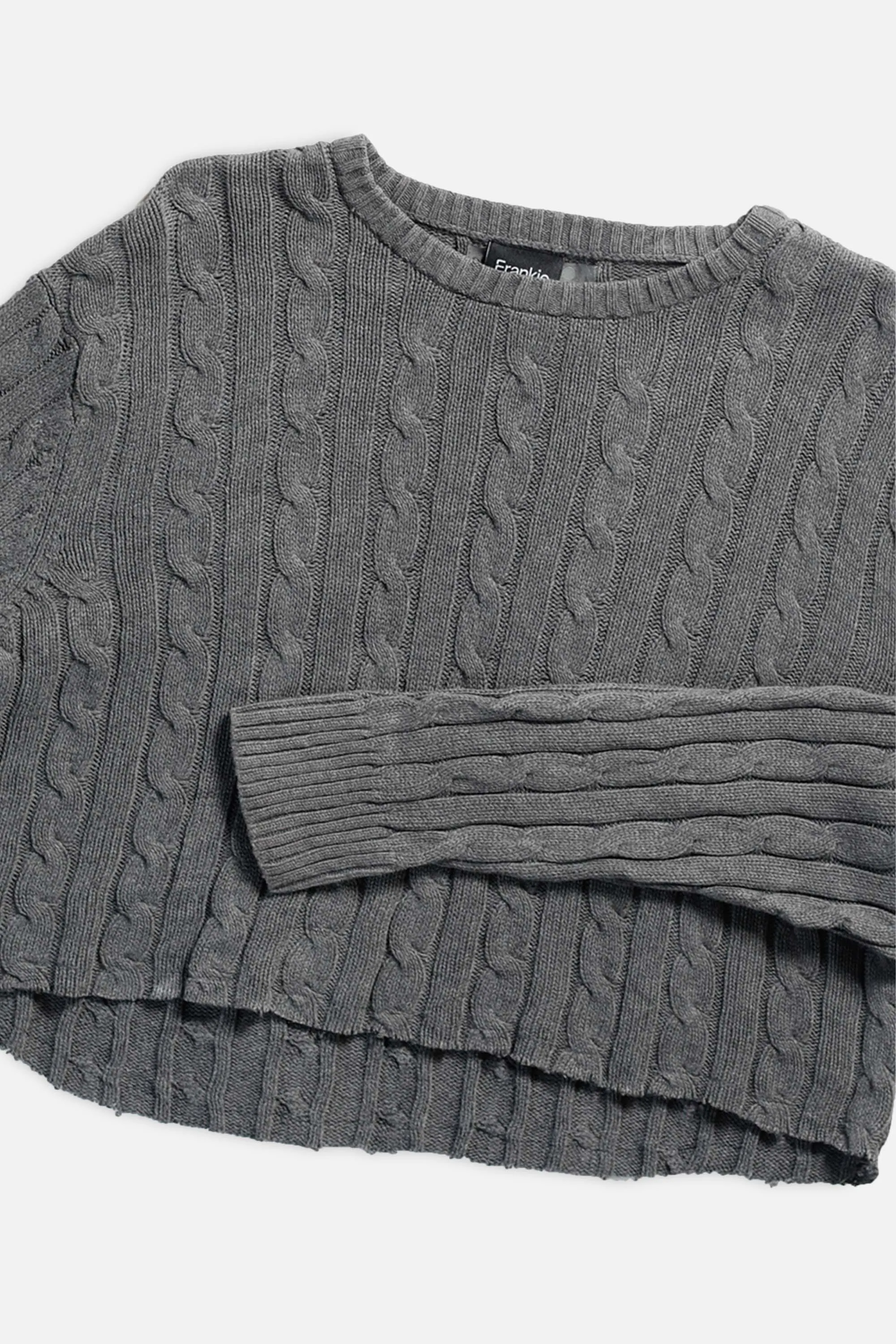 Rework Crop Knit Sweater - XL
