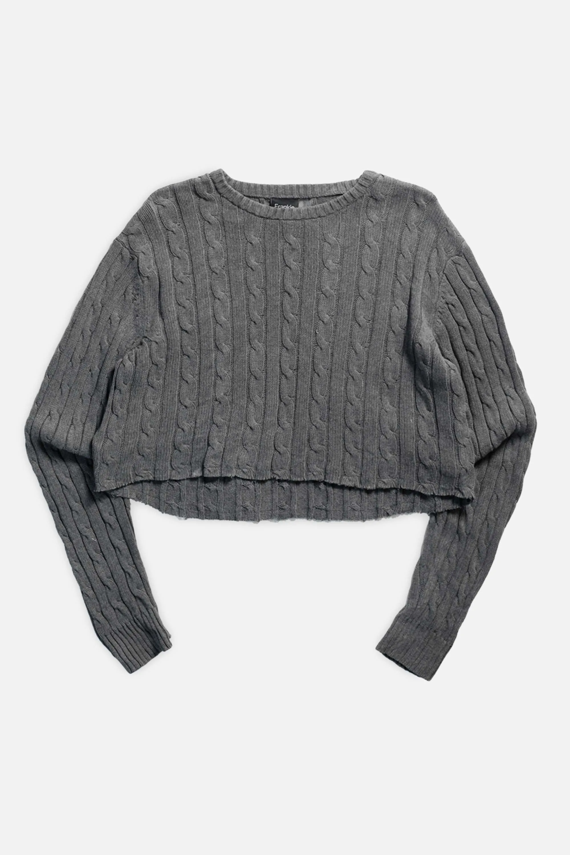 Rework Crop Knit Sweater - XL