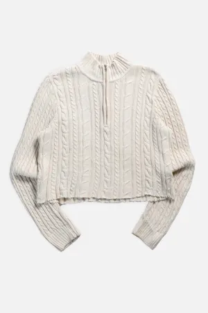 Rework Crop Knit Sweater - XL