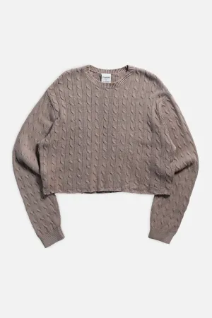 Rework Crop Knit Sweater - XXL