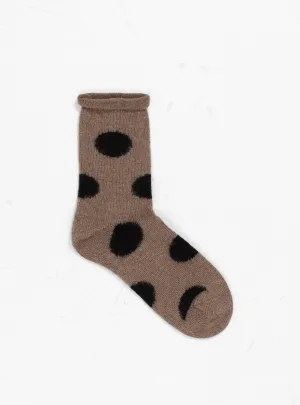 Rie Cashmere Crew Socks Walnut