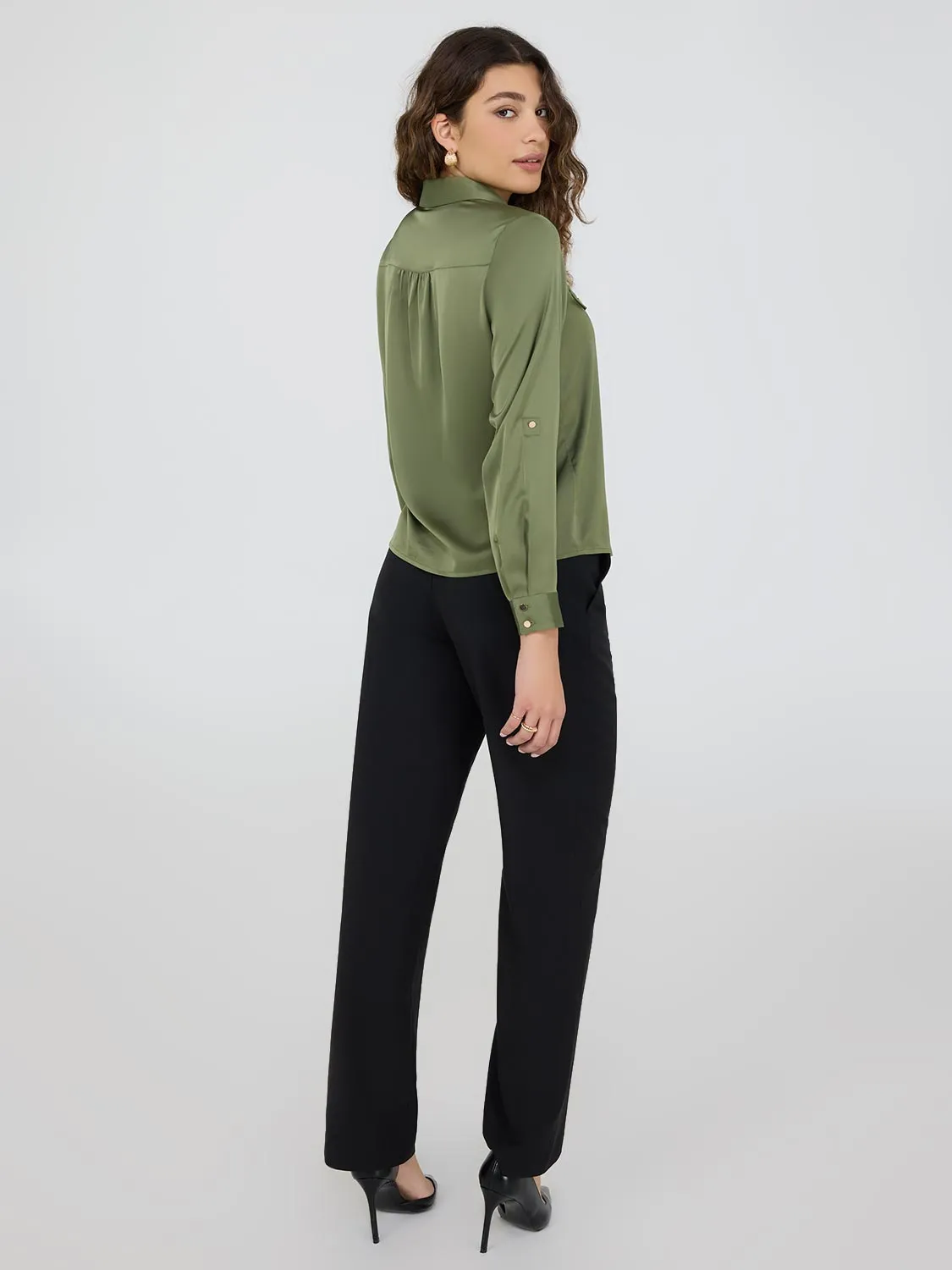 Satin Utility Blouse