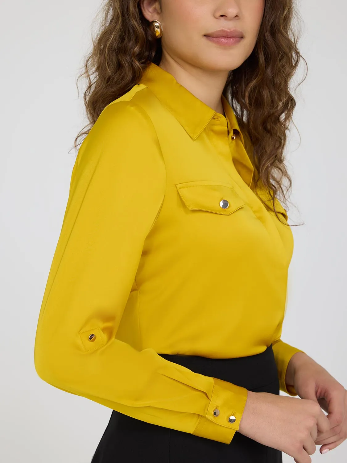 Satin Utility Blouse