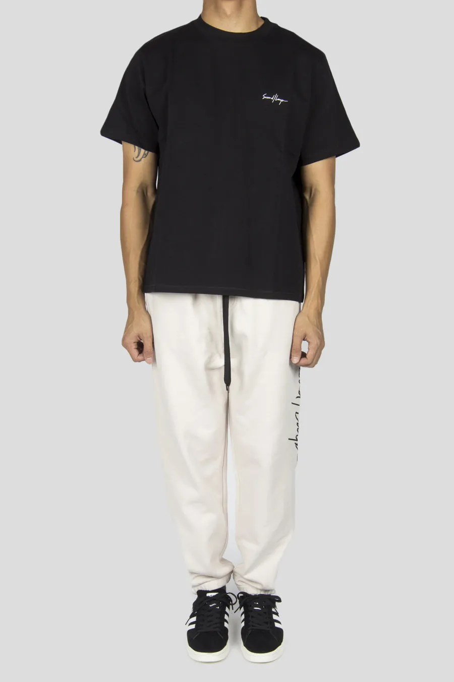SECOND LAYER STRUCTURED JERSEY CROPPED T-SHIRT BLACK