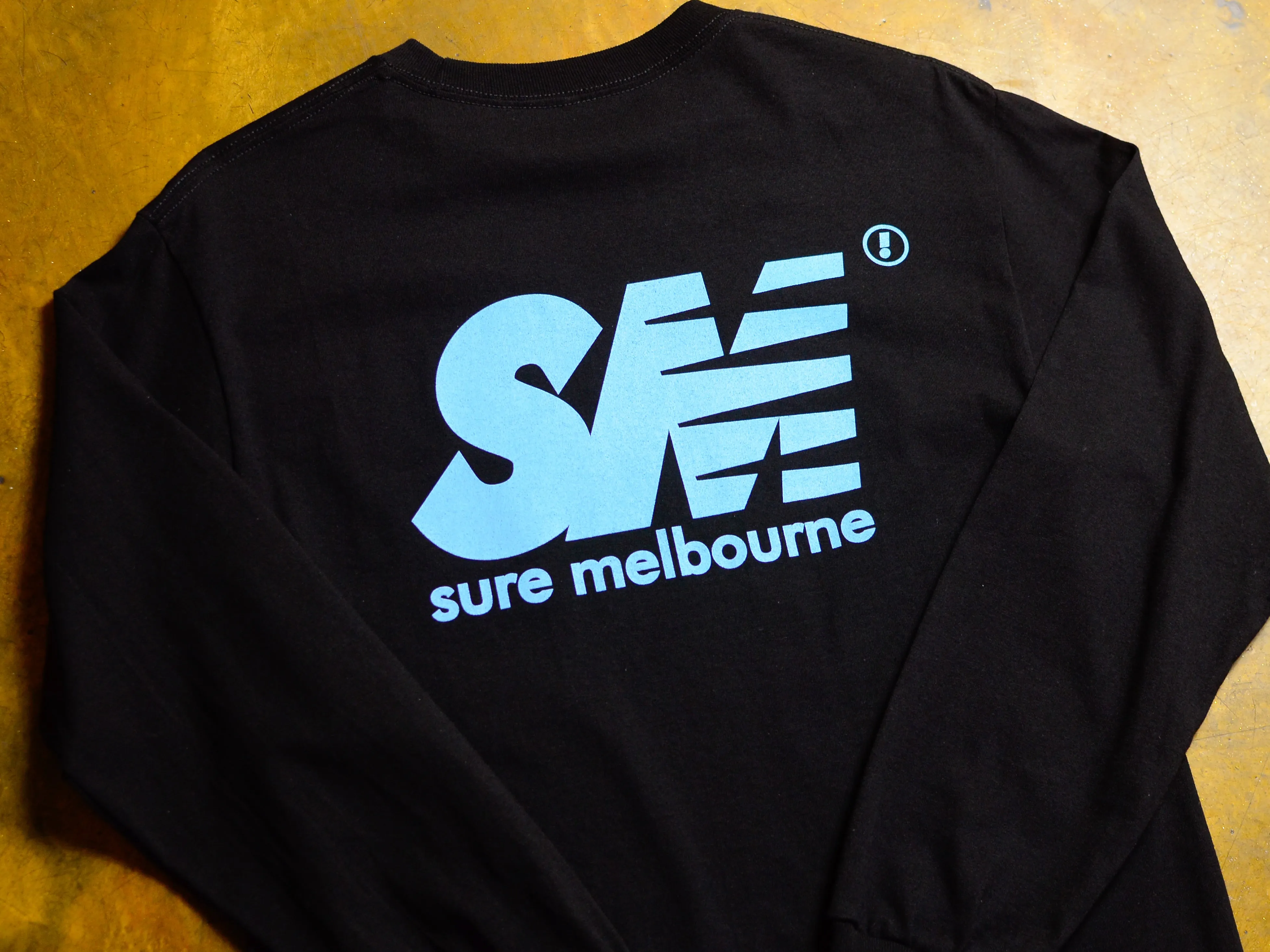 SM Long Sleeve T-Shirt - Black / Sky Blue