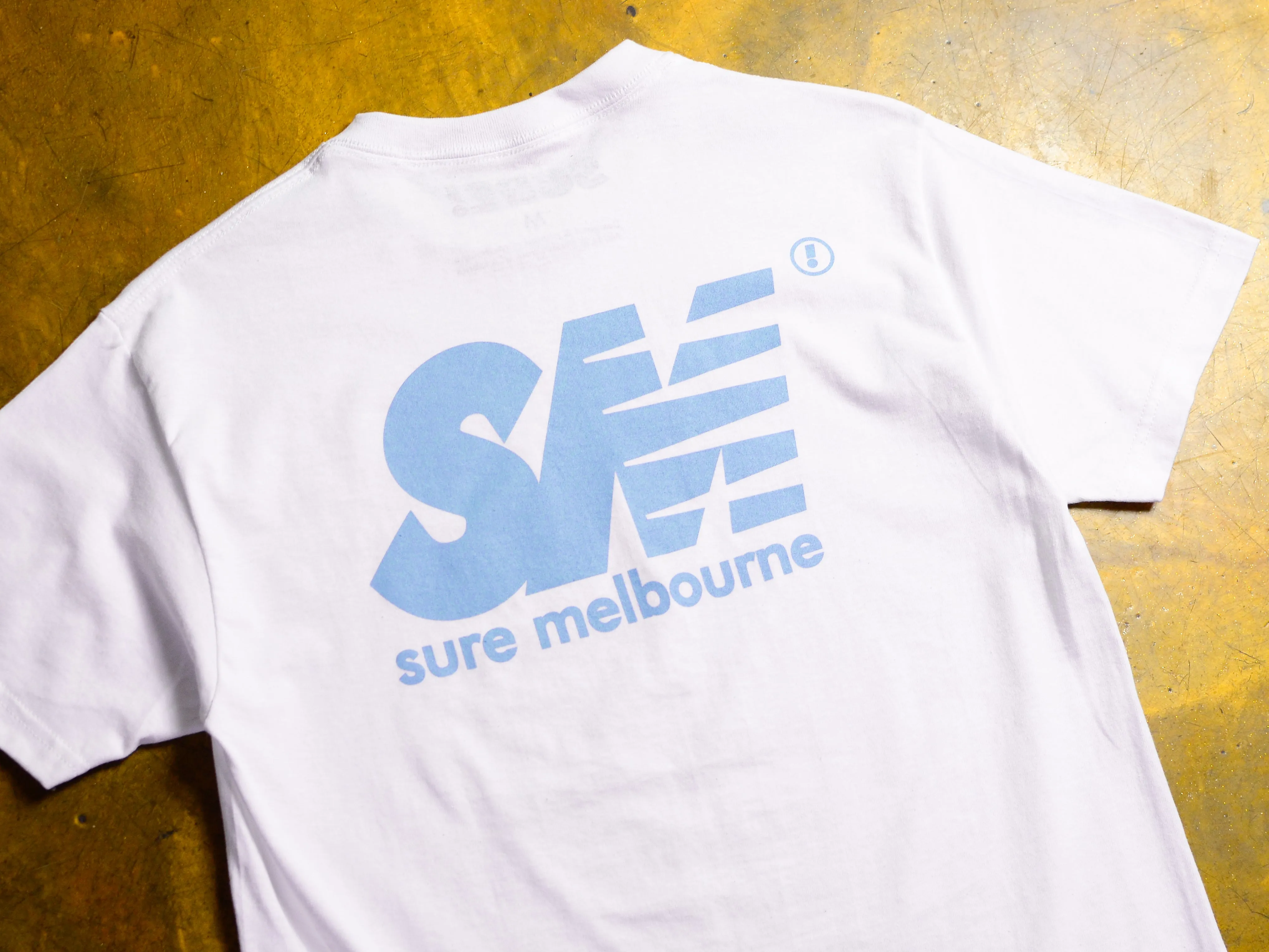 SM T-Shirt - White / Sky Blue