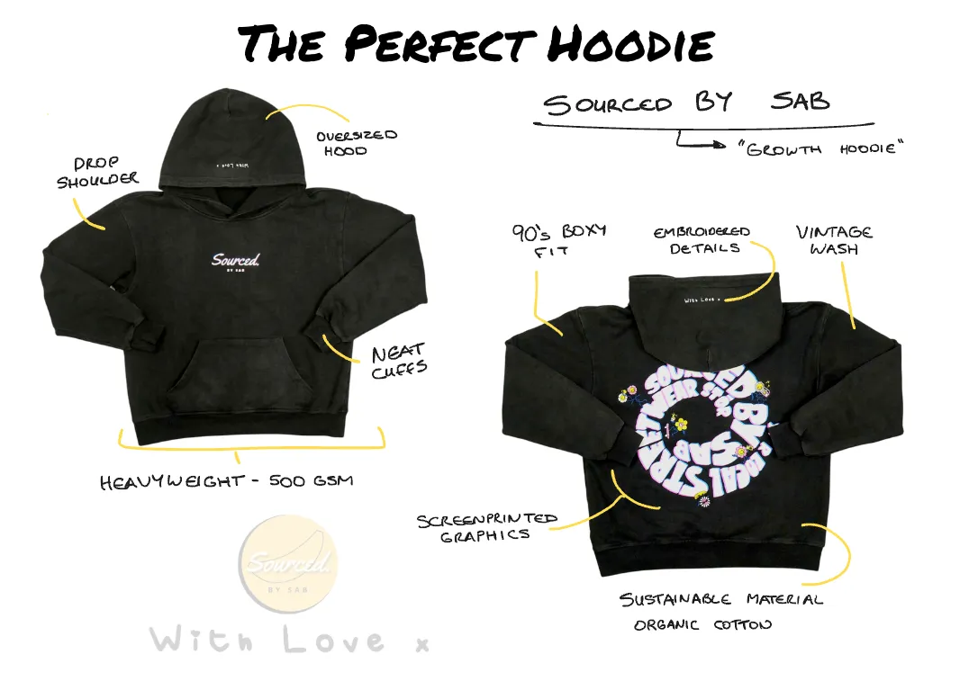 SourcedBySab 'Growth' Hoodie - Extremely limited quantities. 50 AVAILABLE.