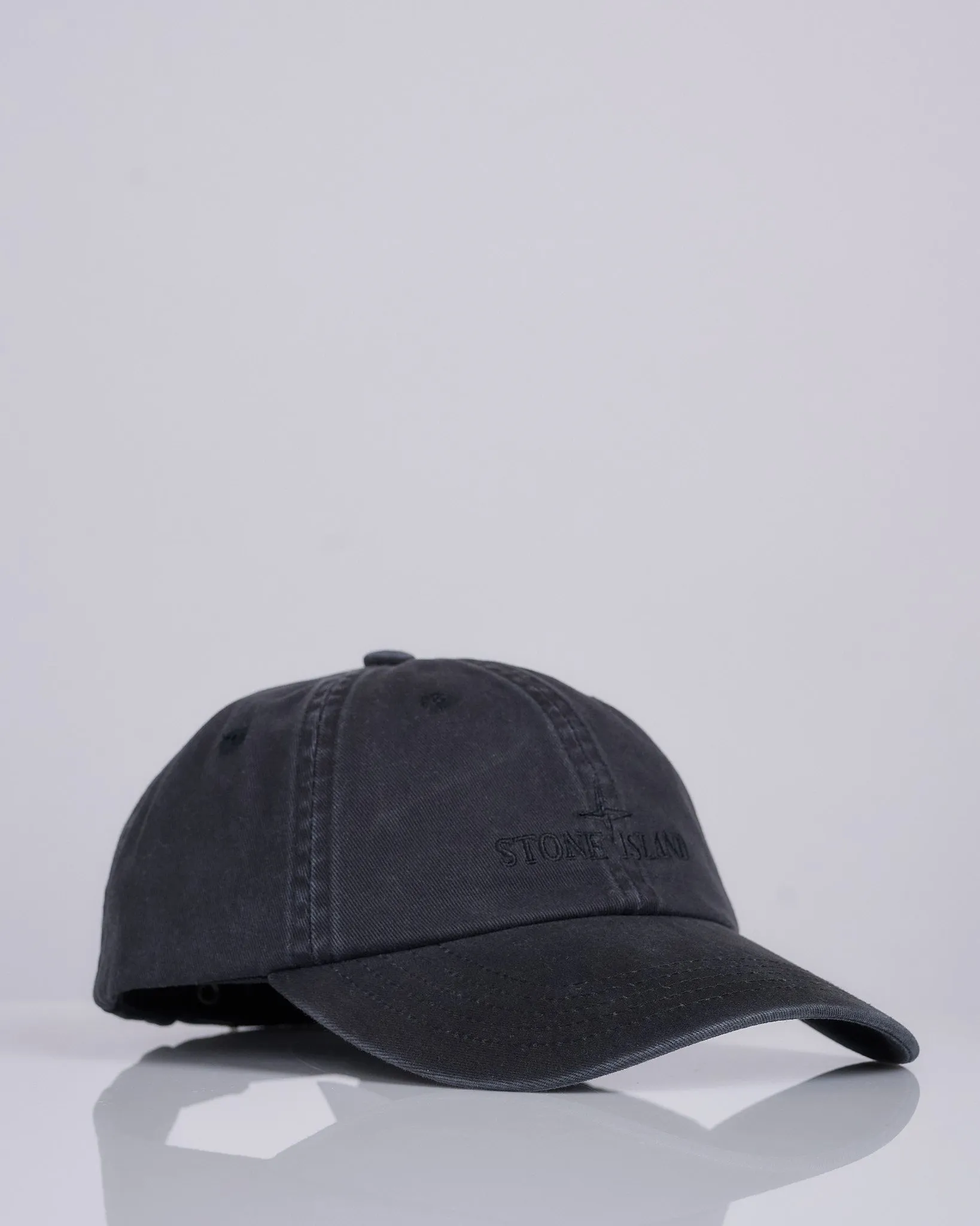 Stone Island Brushed Gabardine Logo Cap Black