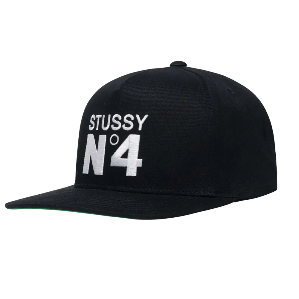 STSSY NO. 4 POINT CROWN CAP // BLACK