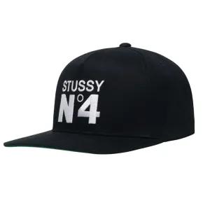 STSSY NO. 4 POINT CROWN CAP // BLACK