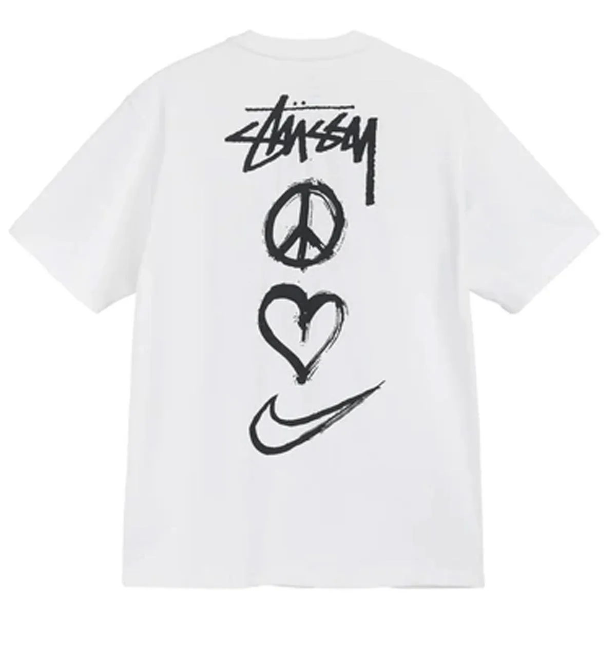 Stussy X Nike Peace Love Swoosh Shirt (White)