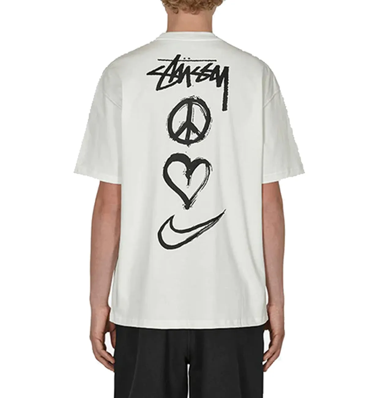 Stussy X Nike Peace Love Swoosh Shirt (White)