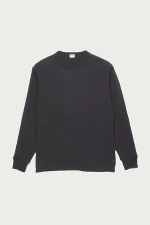 Super Heavy Waffle Crew Neck L/S - Faded Black