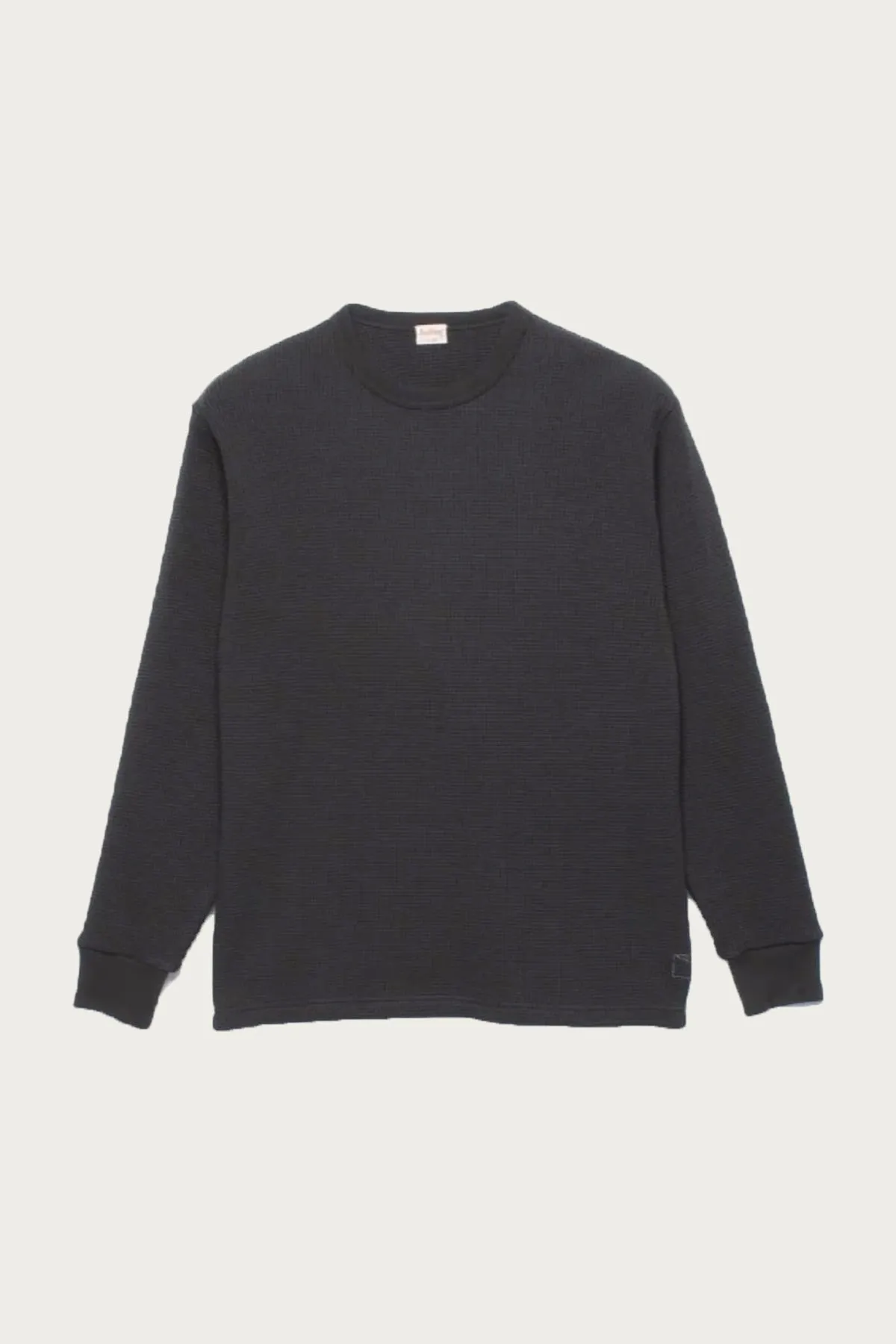 Super Heavy Waffle Crew Neck L/S - Faded Black