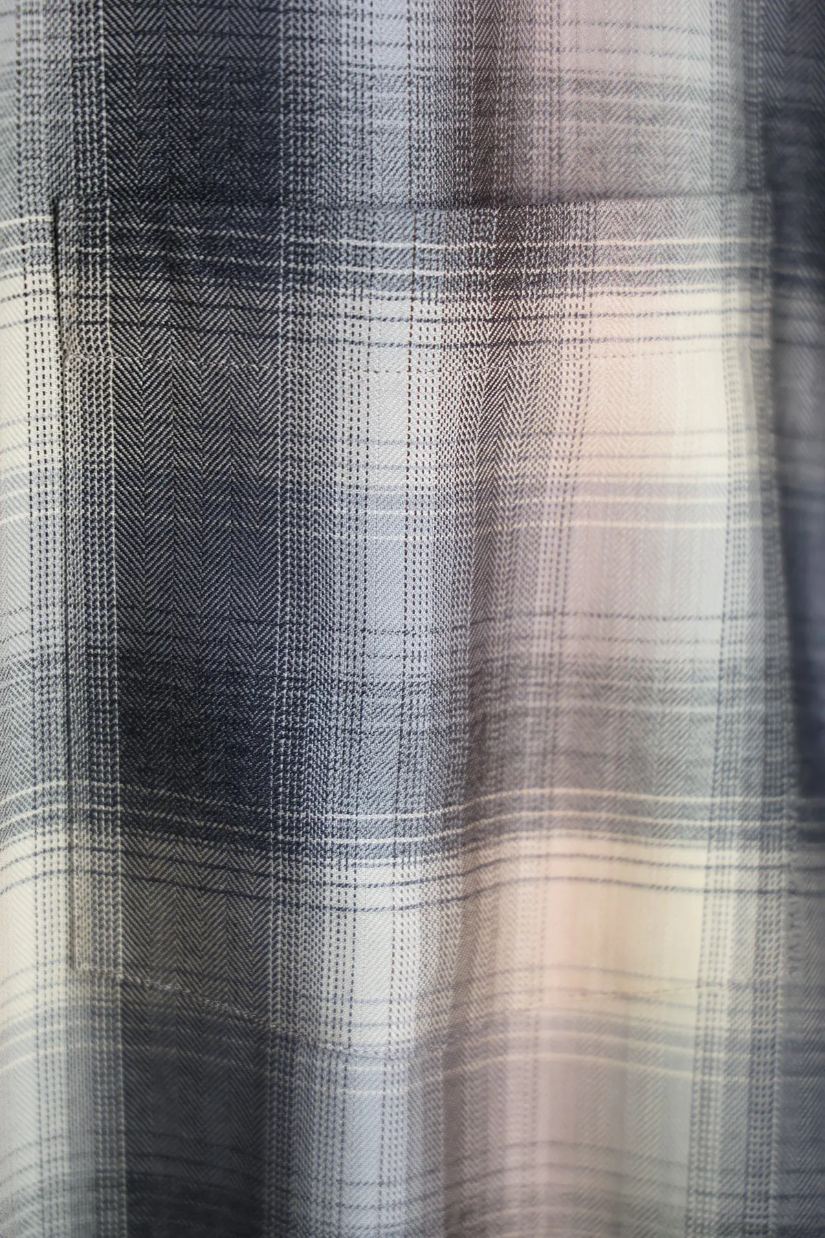 Super Light Wool Check Shirt - Beige Blue Check