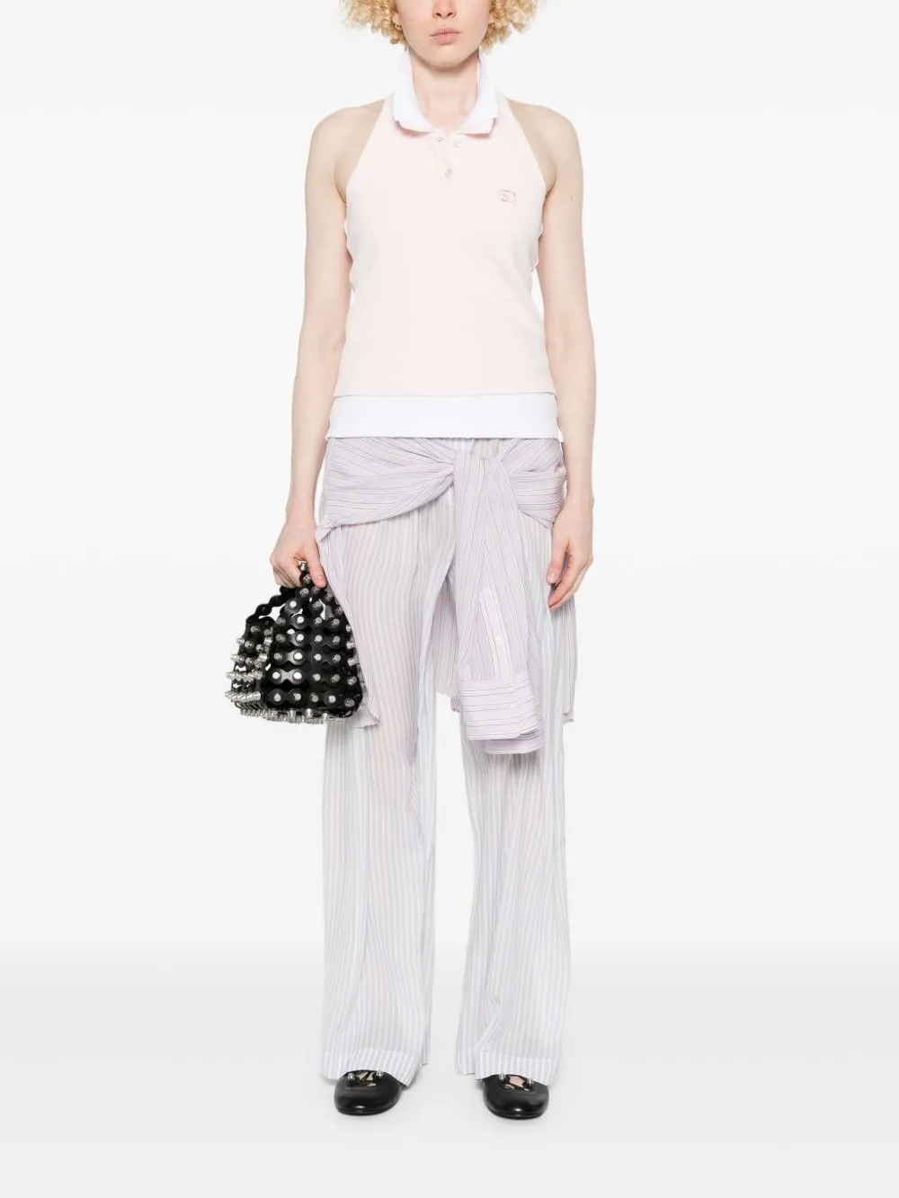 T BY ALEXANDER WANG - Women Layered Polo Mini Halter Top