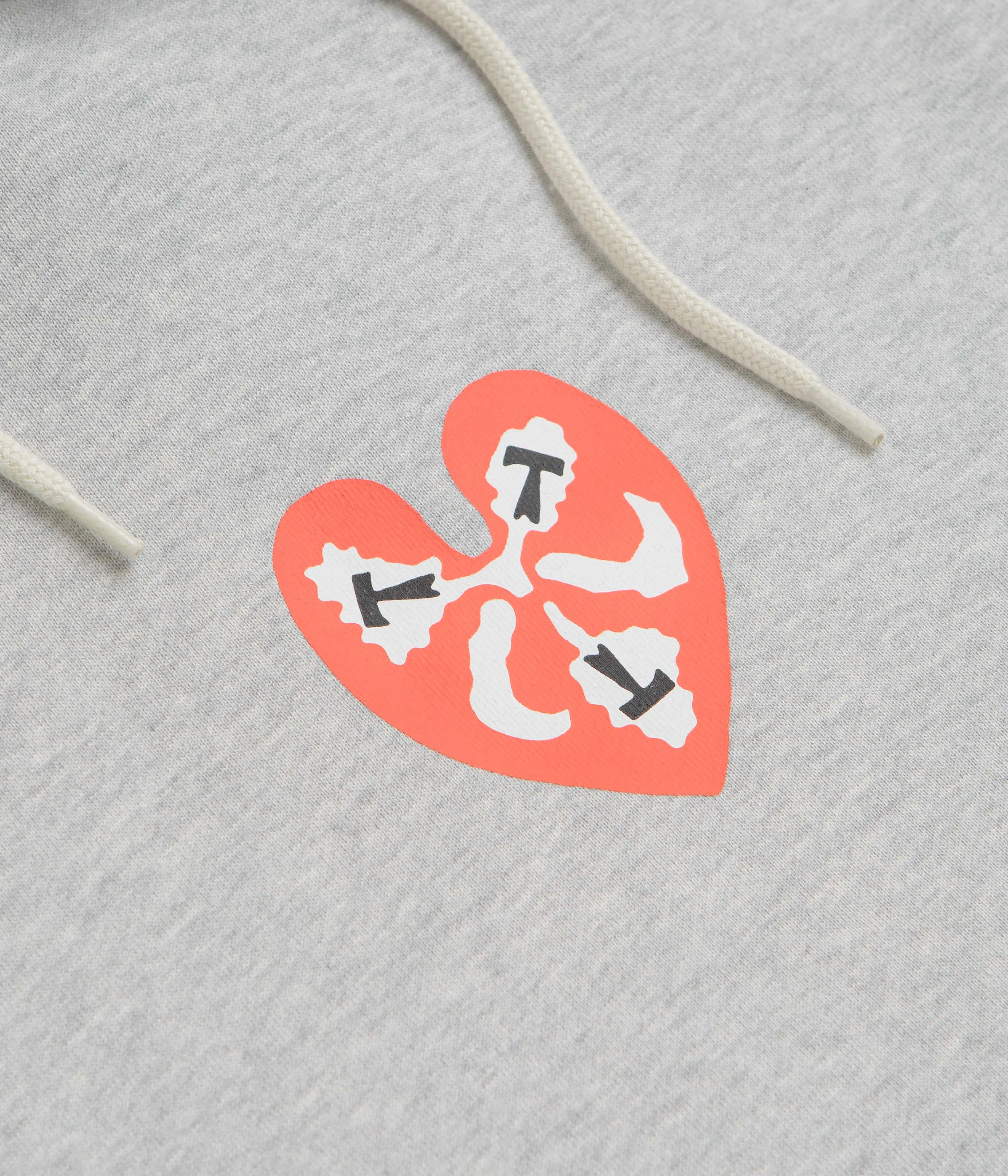 The Trilogy Tapes Heart Hoodie - Heather Grey