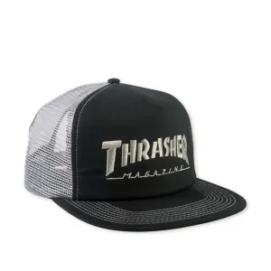 Thrasher Logo Embroidered Mesh Cap Black/Grey