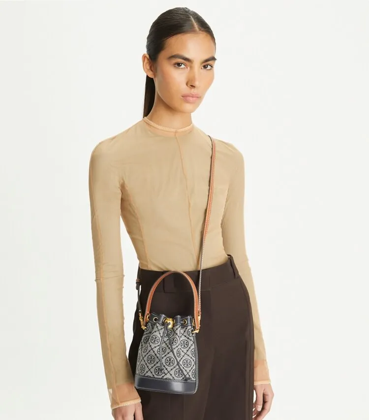 TORY BURCH - Women Mini T Monogram Bucket Bag